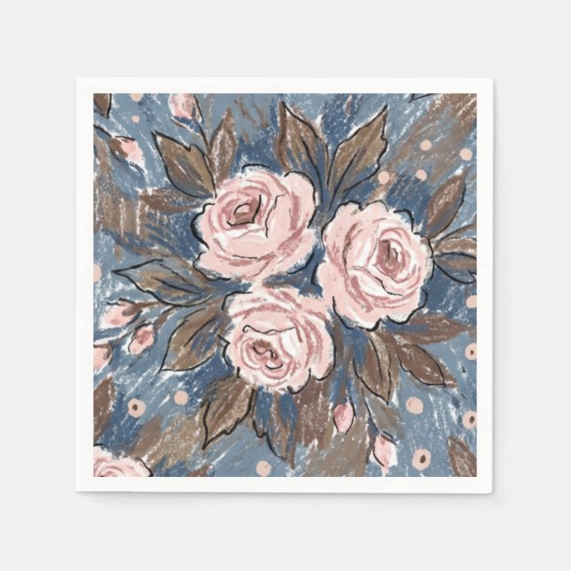 French Country Rose Napkins (Front)