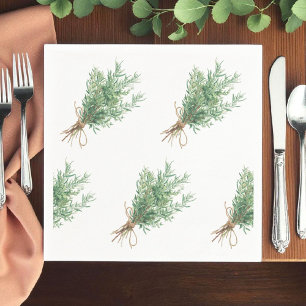 French Country Rosemary Rustic Wedding Napkin