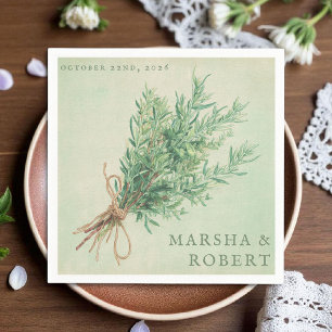 French Country Rosemary Rustic Wedding Napkin