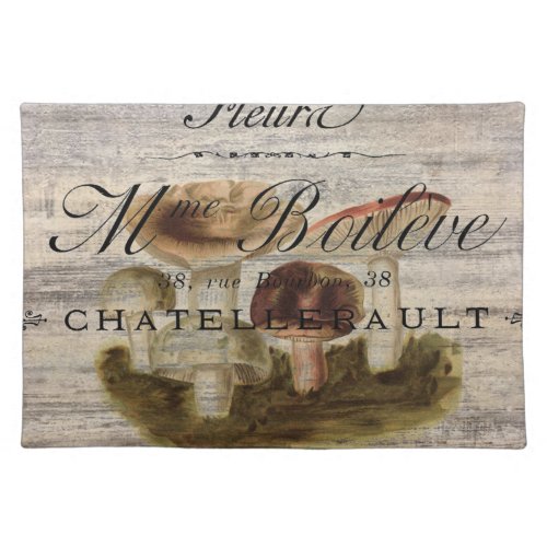 french country rustic fairytale woodland mushroom cloth placemat