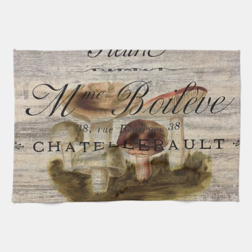 french country rustic fairytale woodland mushroom kitchen towel