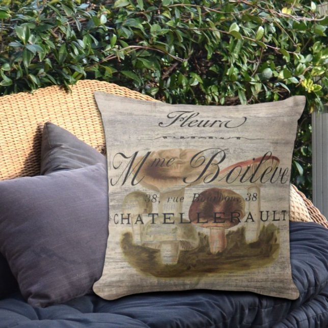 french country rustic fairytale woodland mushroom outdoor pillow (french country rustic fairytale woodland mushroom outdoor pillow)