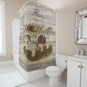 french country rustic fairytale woodland mushroom shower curtain