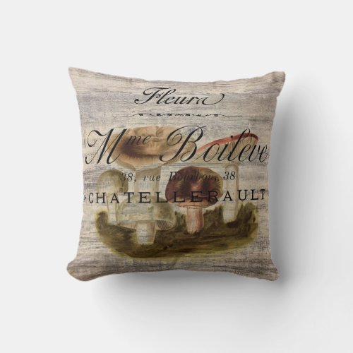 french country rustic fairytale woodland mushroom throw pillow