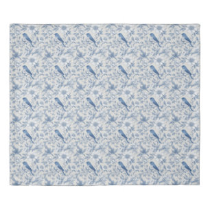 French Country Seaside Bluebird In Garden Duvet Cover