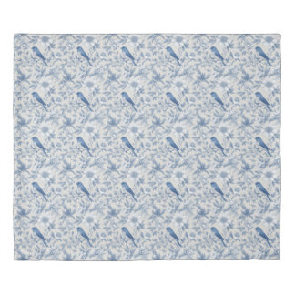 French Country Seaside Bluebird In Garden Duvet Cover