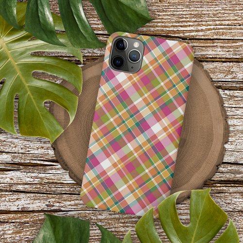 French Country Shabby Chic Flair Madras Pattern iPhone 11 Pro Max Case