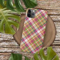 French Country Shabby Chic Flair Madras Pattern iPhone 12 Case