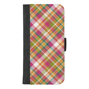 French Country Shabby Chic Madras Art Pattern iPhone 8/7 Plus Wallet Case