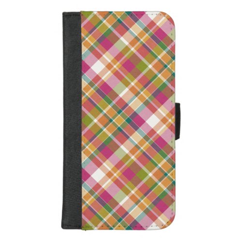 French Country Shabby Chic Madras Art Pattern iPhone 87 Plus Wallet Case