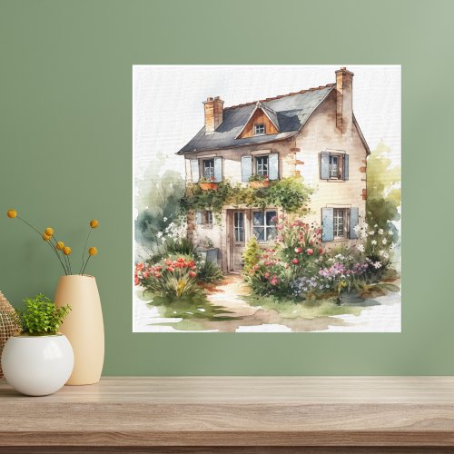 French Country Stone Farmhouse Canvas Print