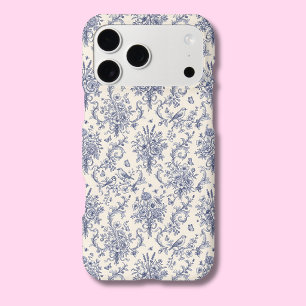 French Country Toile de Jouy Blue Pattern iPhone 17 Pro Max Case