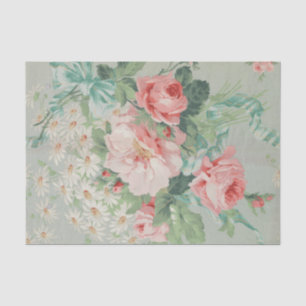 French Country Vintage Antique Cabbage Roses Tissue Paper