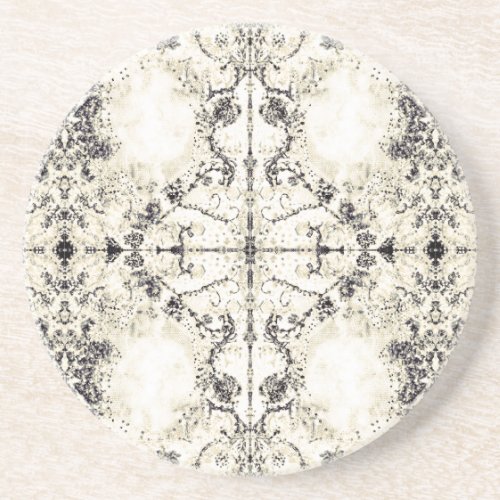 French Country Vintage Champagne Mosaic by Deprise Sandstone Coaster