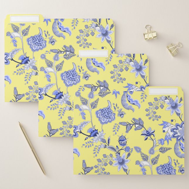 French Country Yellow And Blue File Folder (Set)