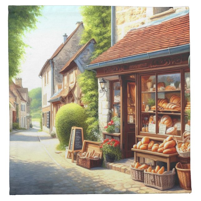 French Countryside Challah Dough Cover Cloth Napkin (Front)