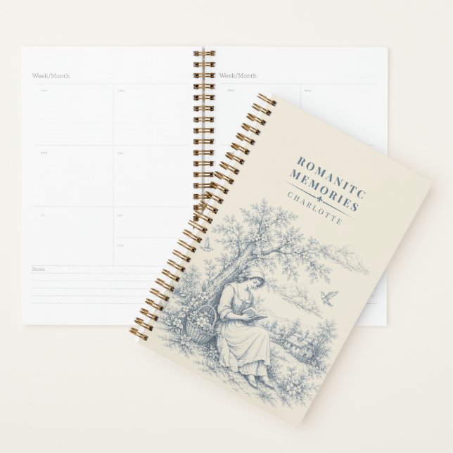 French Countryside Reading Lady Personalized Planner (Display)