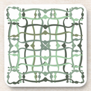 French countryside sage green tile beverage coaster