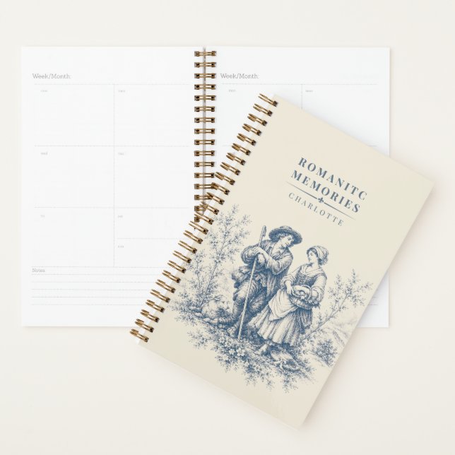 French Countryside Shepherd Couple Personalized  Planner (Display)