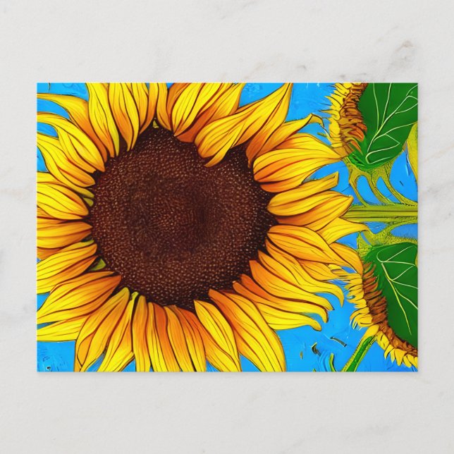 French Countryside Sunflower Postcard (Front)