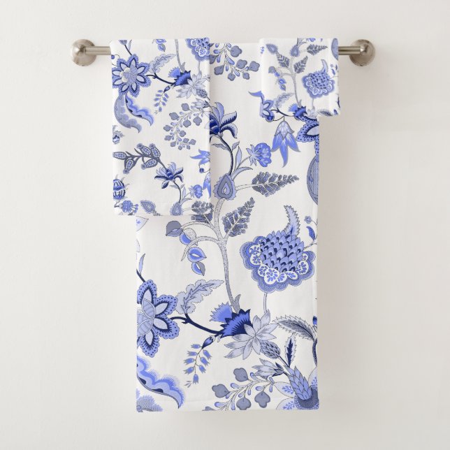 French County Blue Bath Towel Set (Insitu)