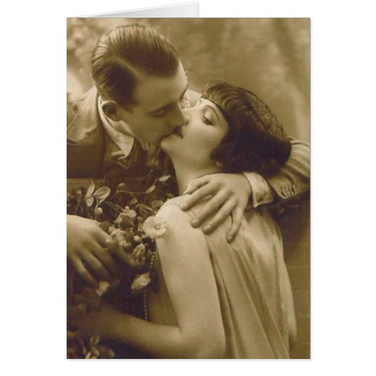 French Couple Kisses Card (Front)