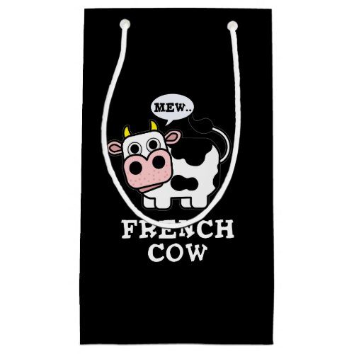 French Cow Funny Animal Pun Dark BG Small Gift Bag