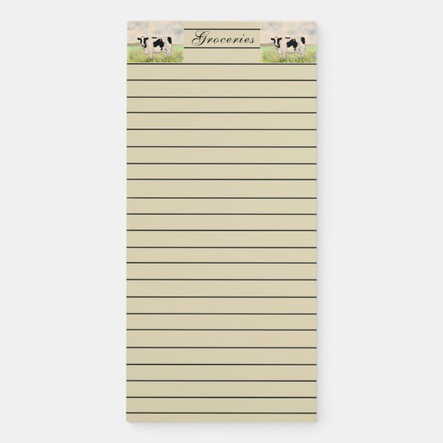 French Cow Magnetic Notepad (Front)