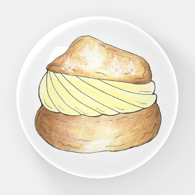 French Cream Puff Pastry Creampuff Dessert Paperweight (Front)