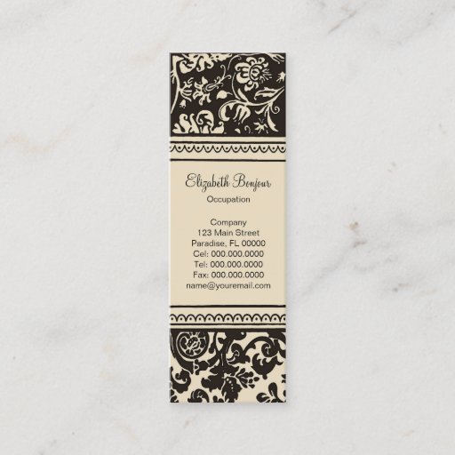 Customizable French Creme Slim ~ Business Card