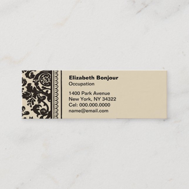 French Creme Slim Calling Card (Front)