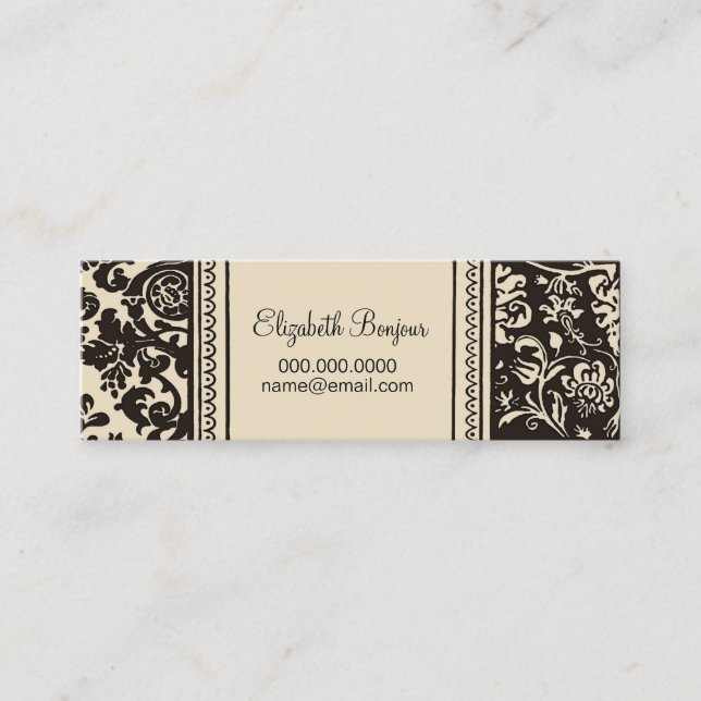 French Creme ~ Slim Calling Card / Business Card (Front)