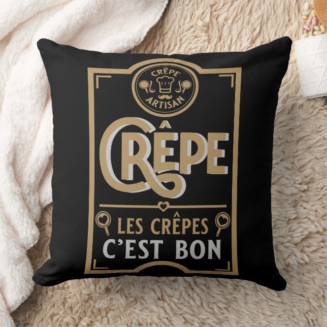 French Crepes Throw Pillow (Blanket)