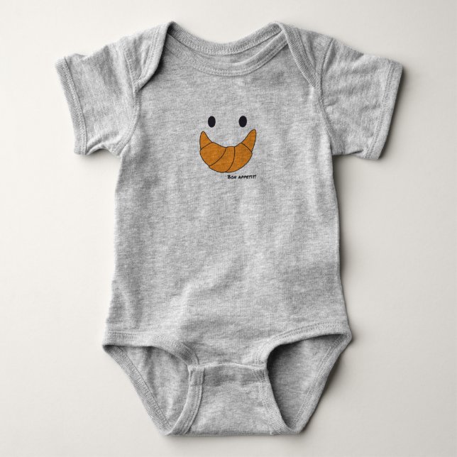 French Croissant Bon Appetit Baby Bodysuit (Front)