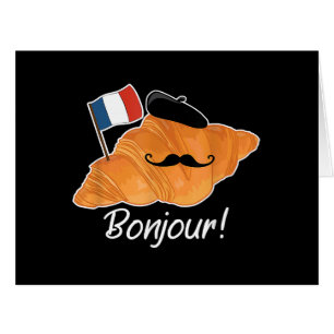 French Croissant Lover France Flag Francophile  Cards