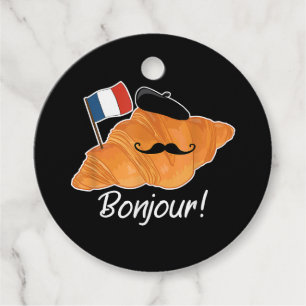 French Croissant Lover France Flag Francophile Favor Tags