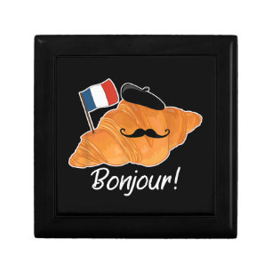 French Croissant Lover France Flag Francophile  Gift Box