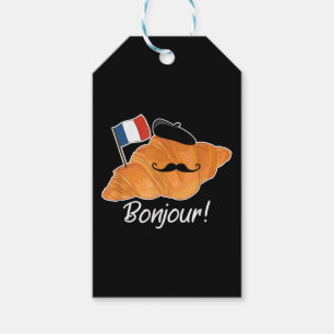 French Croissant Lover France Flag Francophile  Gift Tags