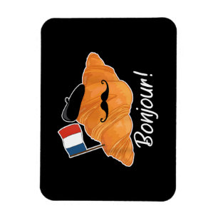 French Croissant Lover France Flag Francophile  Magnet