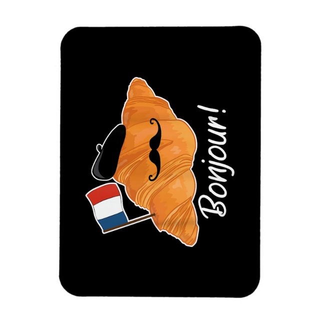 French Croissant Lover France Flag Francophile  Magnet (Vertical)