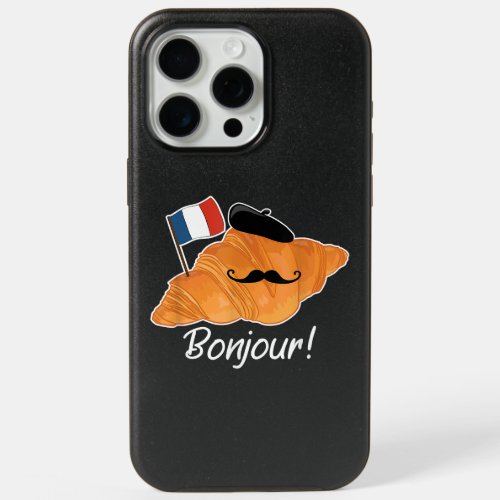 French Croissant Lover France Flag Francophile  iPhone 15 Pro Max Case