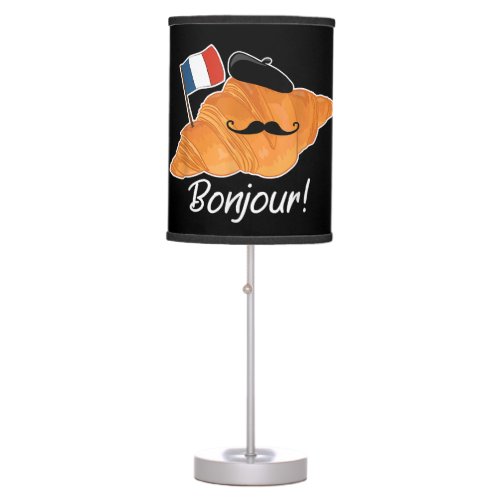 French Croissant Lover France Flag Francophile  Table Lamp