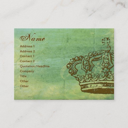 Customizable French Crown Parchment Business Cards
