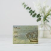 French Crown Parchment Business Cards (Standing Front)