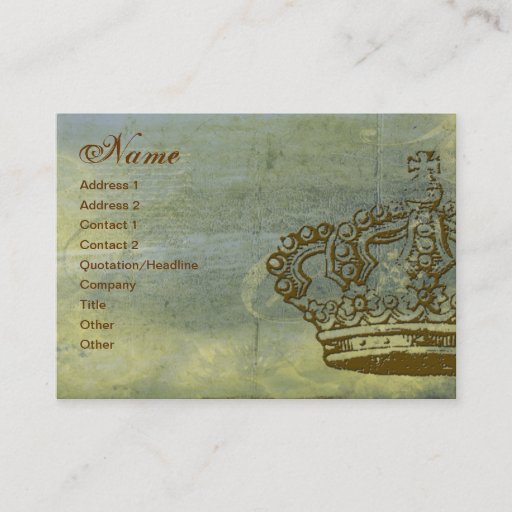 Customizable French Crown Parchment Business Cards