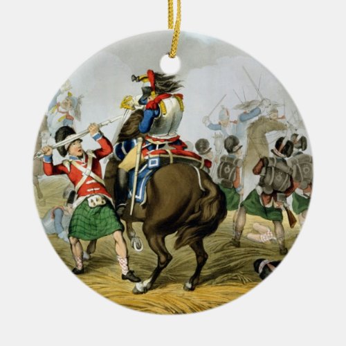 French Cuirassiers at the Battle of Waterloo Char Ceramic Ornament