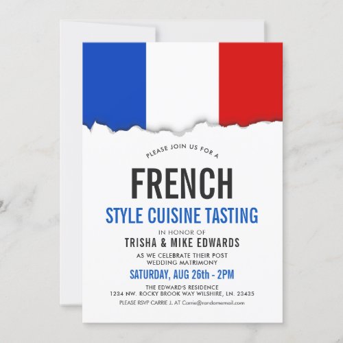 French Cuisine  Party Flag Invite
