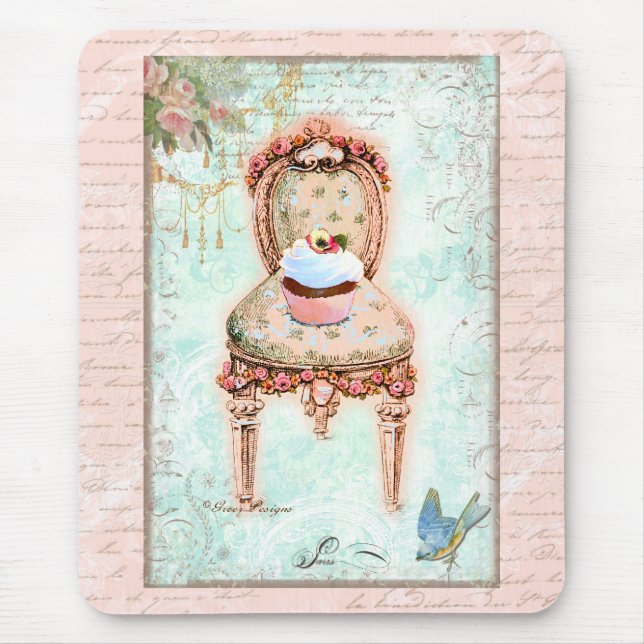 French Cupcake Victorian Style Mouse Pad (Front)