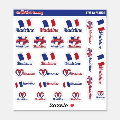 French Custom Name Labels  France