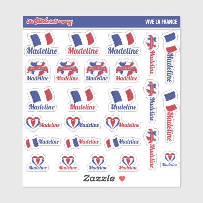 French Custom Name Labels France Zazzle Com